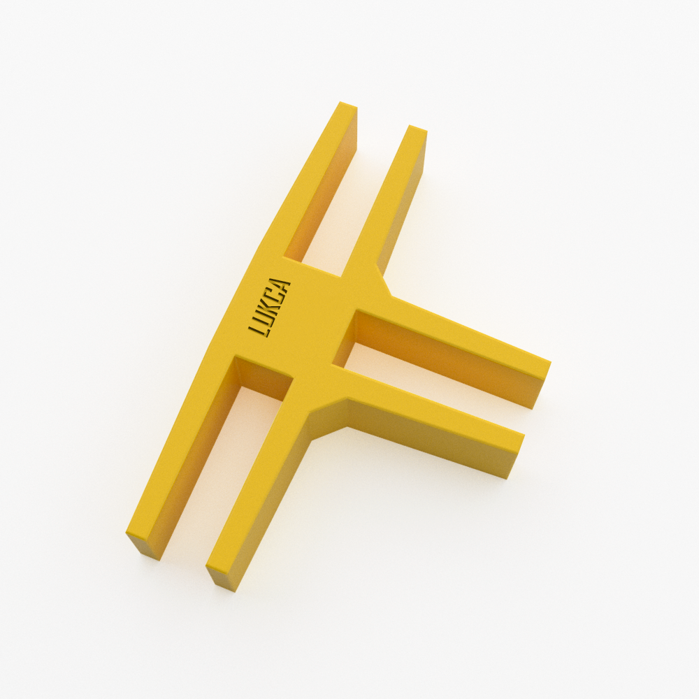 CONECTOR TRIPLE 90° AMARILLO PACK 4 UNIDADES